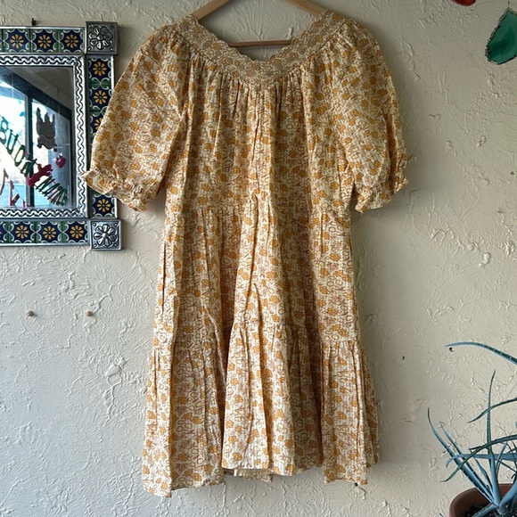 Madewell Eyelet Trim Tiered Mini Dress 🌼 Size Medium - Picture 8 of 11